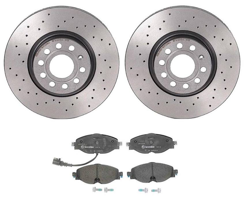 Audi Brake Kit - Pads and Rotors Front (312mm) (Ceramic) (Xtra) 8V0698151G - Brembo 4026487KIT